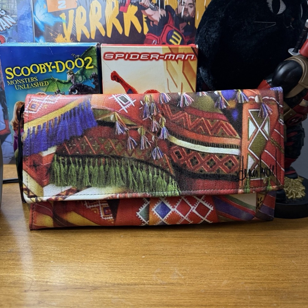 Peruvian Clutch Bag Multi Color Woven Wool Boho Ethnic Tribal Geometric Purse‎
